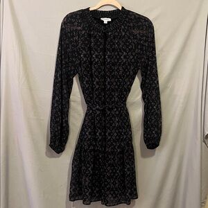 Evereve Black and Purple Long Sleeve Dress